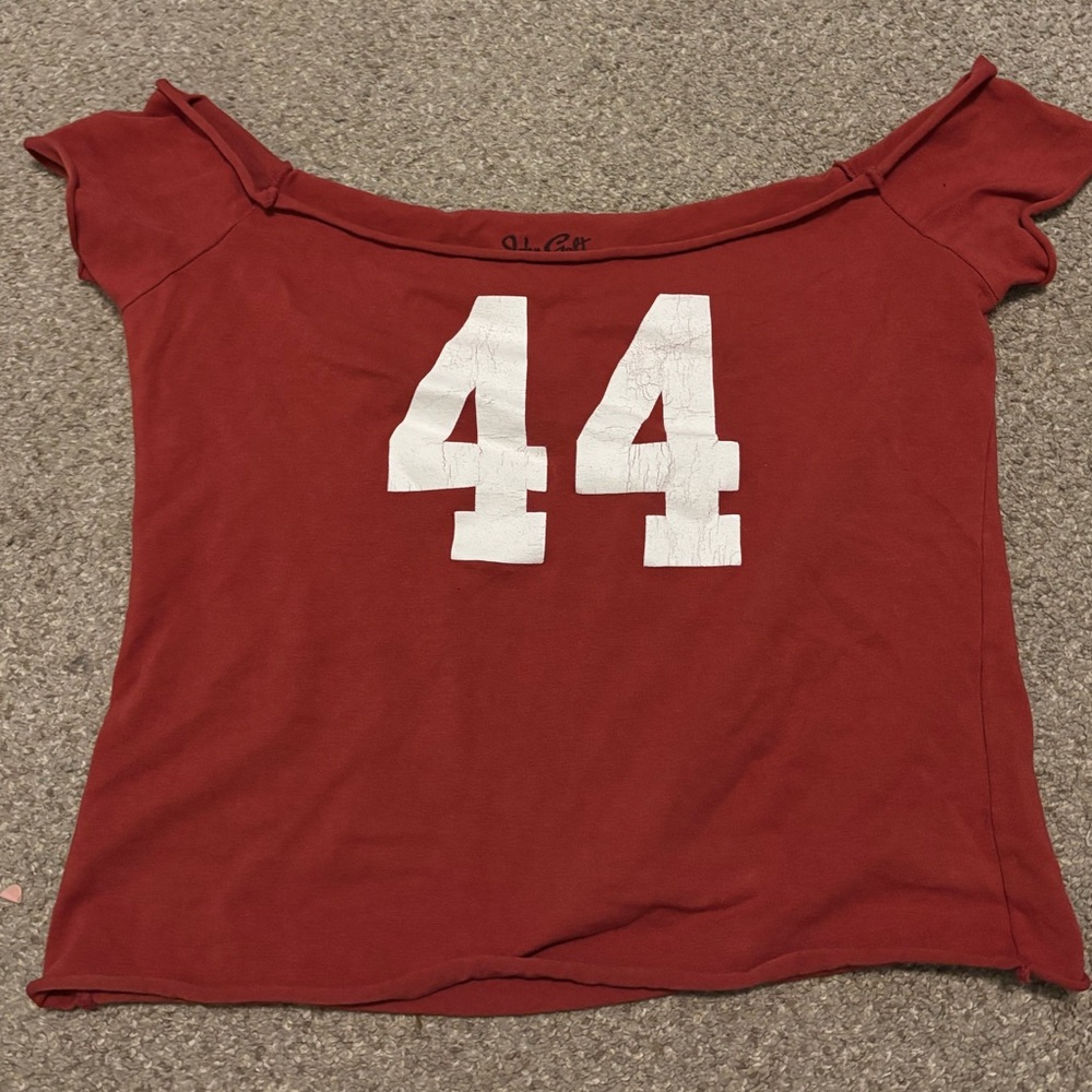 Brandy Melville Red Off-Shoulder Top